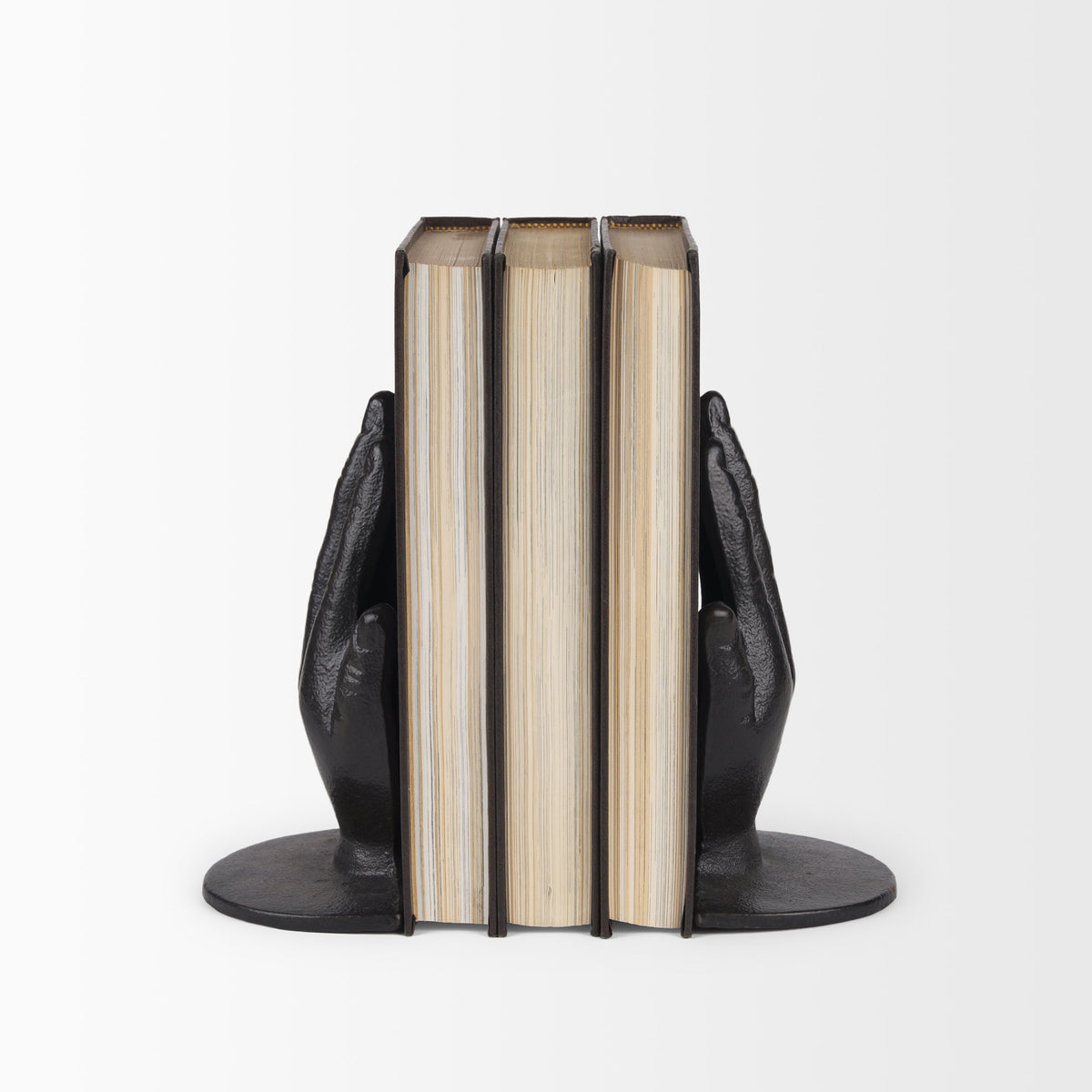 Praying Hands Bronze Cast Iron Book Ends-Bookends-DECOROLALA