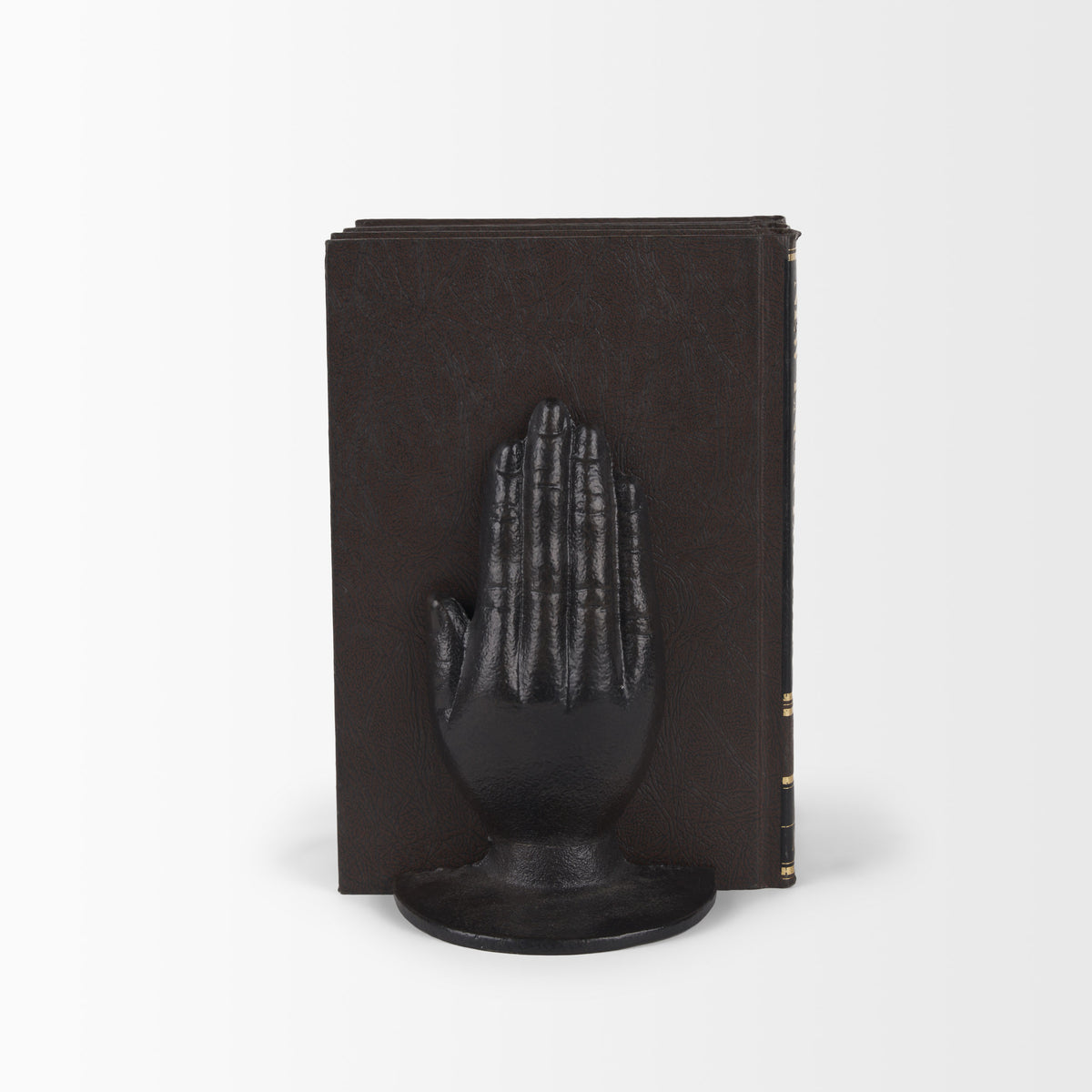 Praying Hands Bronze Cast Iron Book Ends-Bookends-DECOROLALA