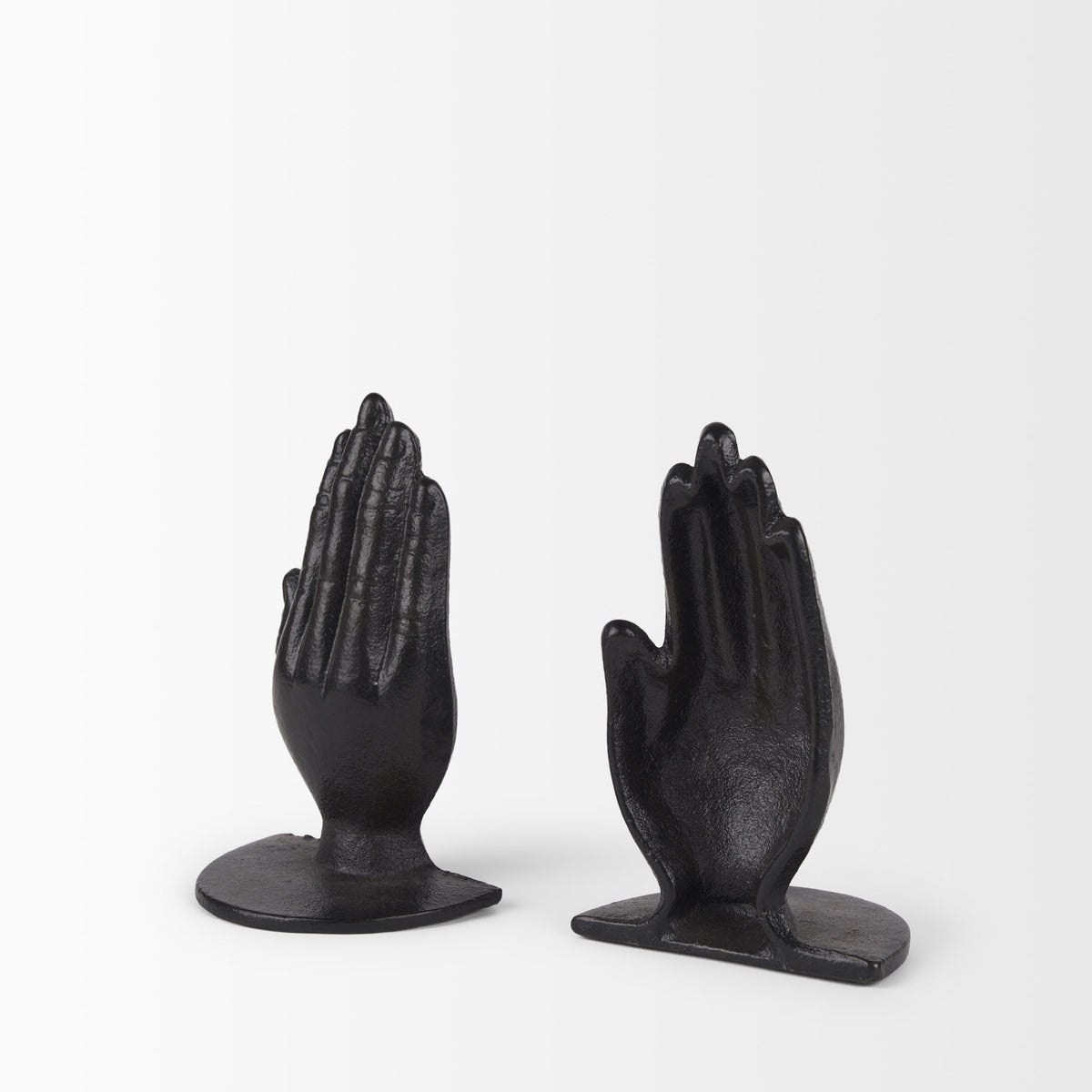 Praying Hands Bronze Cast Iron Book Ends-Bookends-DECOROLALA