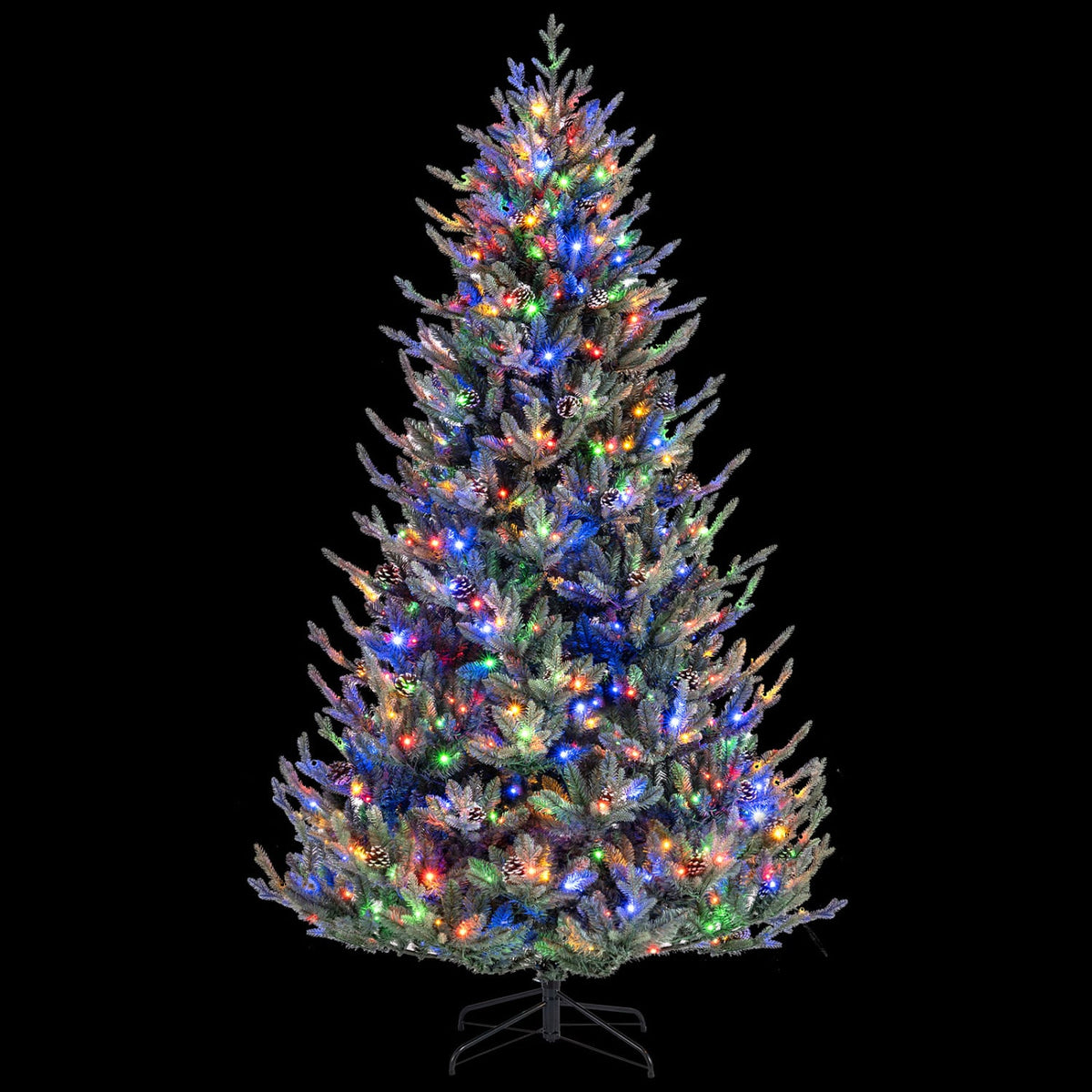 Pre-Lit Artificial Christmas Tree with Multicolored LED Lights-L-Christmas Trees-DECOROLALA
