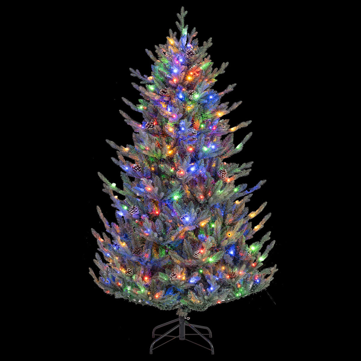Pre-Lit Artificial Christmas Tree with Multicolored LED Lights-S-Christmas Trees-DECOROLALA
