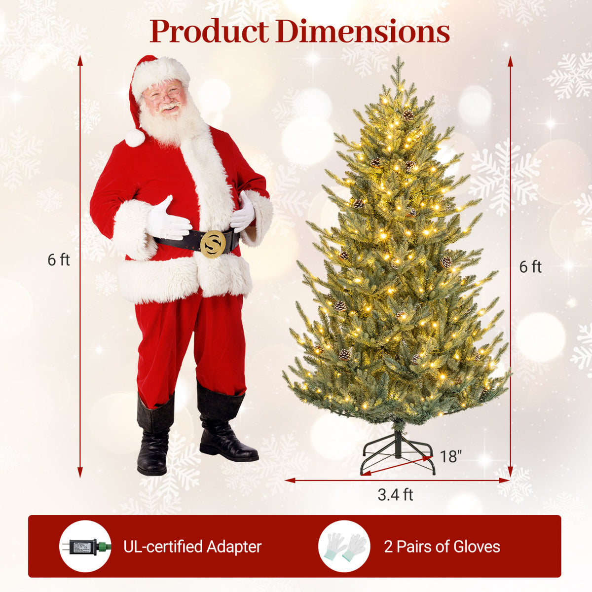 Pre-Lit Artificial Christmas Tree with Multicolored LED Lights-S-Christmas Trees-DECOROLALA