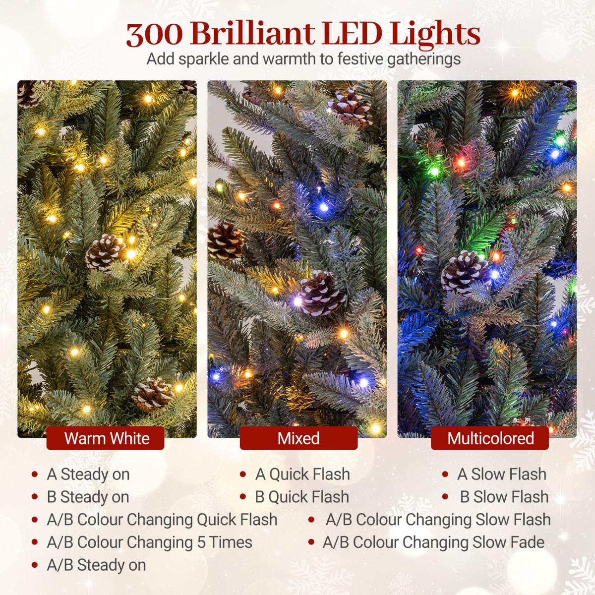 Pre-Lit Artificial Christmas Tree with Multicolored LED Lights-S-Christmas Trees-DECOROLALA