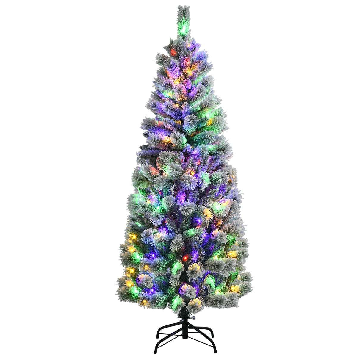 Pre-Lit Hinged Christmas Tree with Remote Control Lights-6'-Christmas Trees-DECOROLALA
