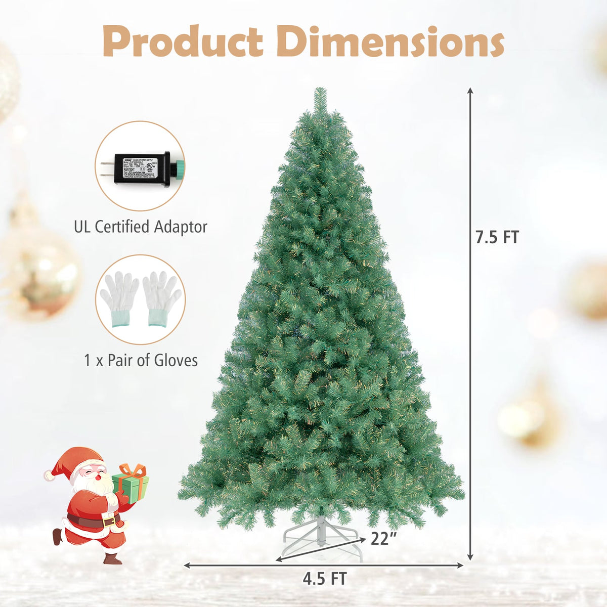 Pre-Lit Tinsel Christmas Tree Artificial Xmas Tree Home Office Party Seasonal Holiday Decoration-M-Christmas Trees-DECOROLALA