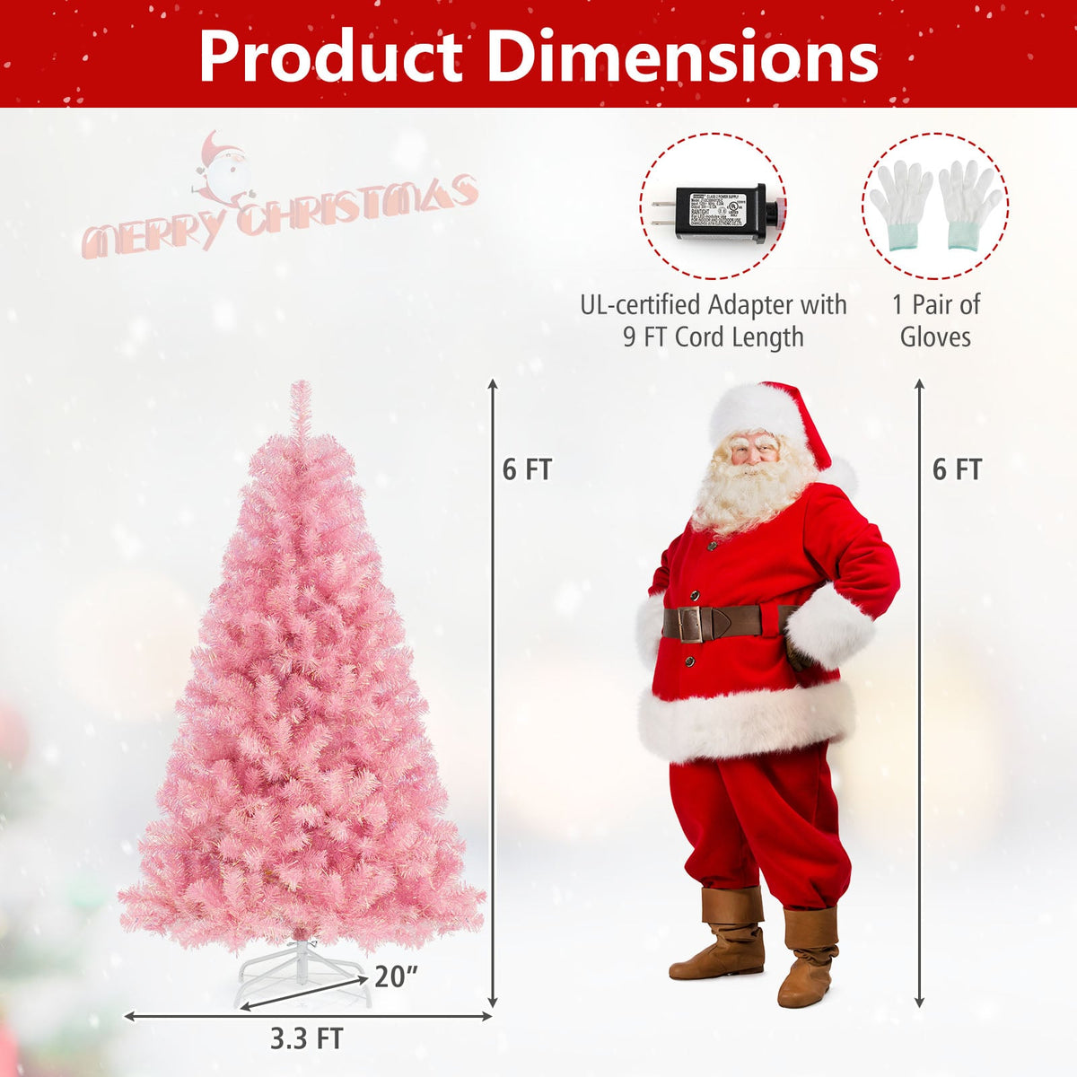 Pre-Lit Tinsel Christmas Tree Artificial Xmas Tree with Lush Branch Tips Holiday Decoration-6ft-Christmas Trees-DECOROLALA
