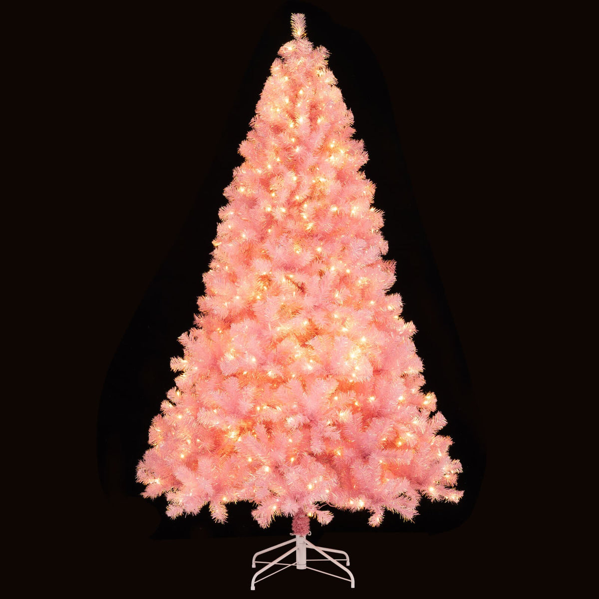 Pre-Lit Tinsel Christmas Tree Artificial Xmas Tree with Lush Branch Tips Holiday Decoration-7.5ft-Christmas Trees-DECOROLALA