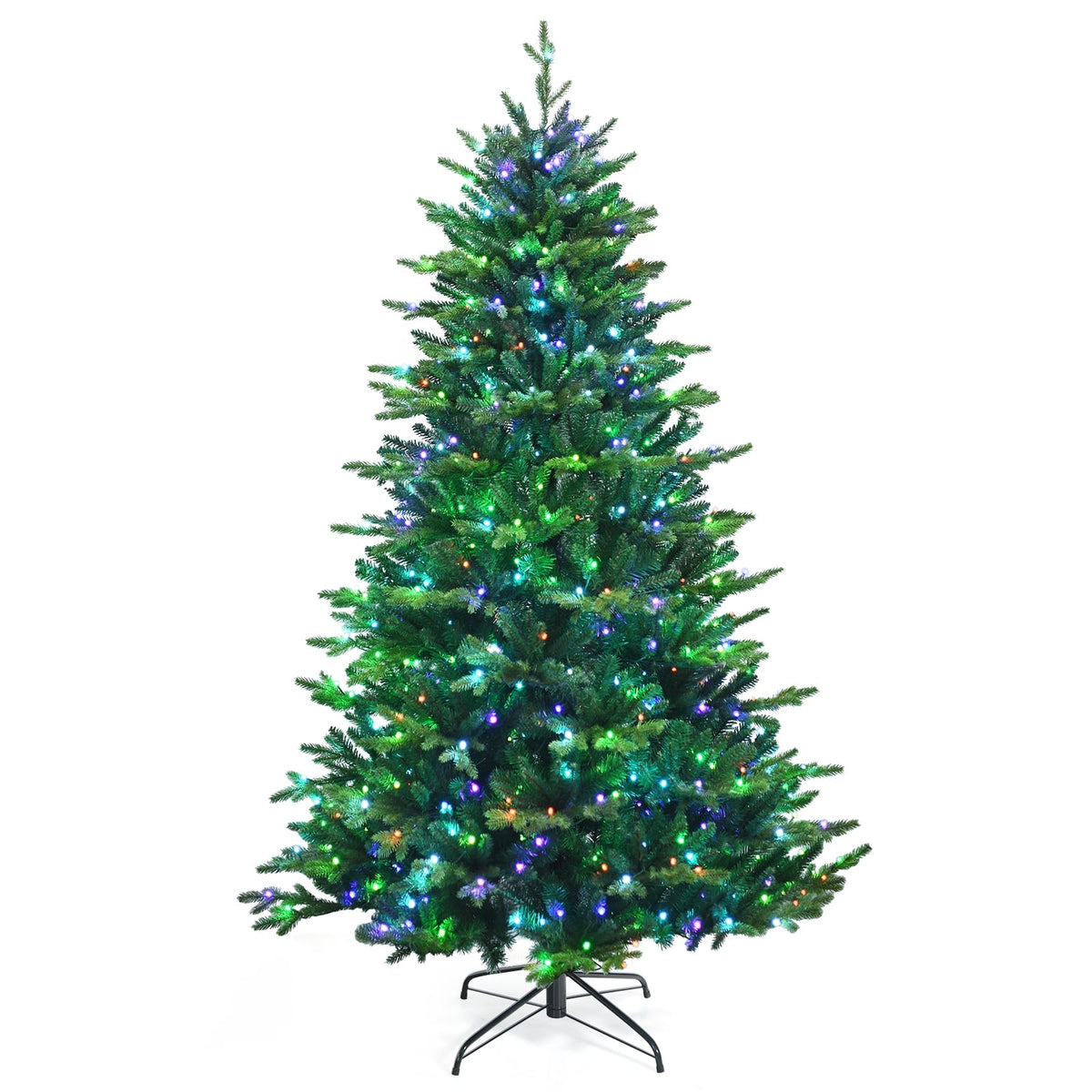 Pre-lit Artificial Hinged Christmas Tree with APP Controlled LED Lights-7'-Christmas Trees-DECOROLALA