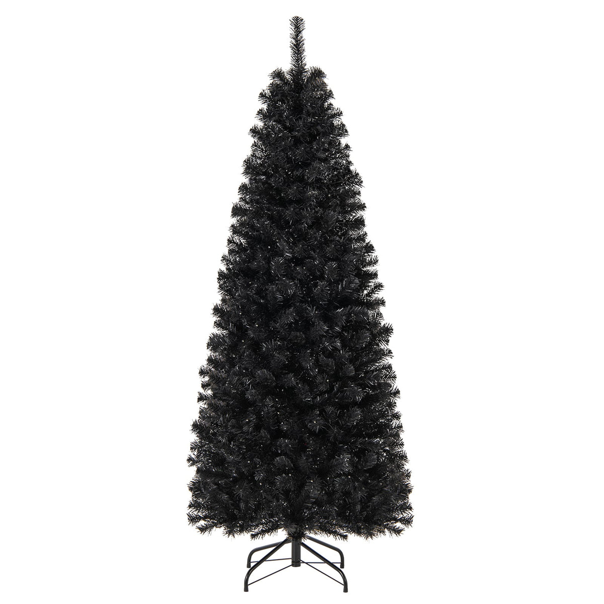 Pre-lit Christmas Halloween Tree with PVC Branch Tips and Warm White Lights-6'-Halloween-DECOROLALA