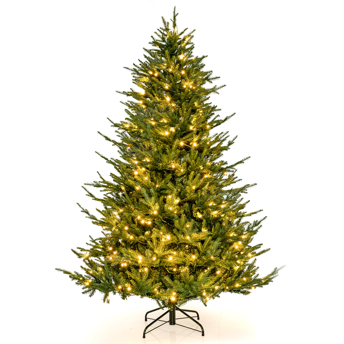 Pre-lit Christmas Tree with 280 Warm White LED Lights and 8 Lighting Modes-6ft-Christmas Trees-DECOROLALA