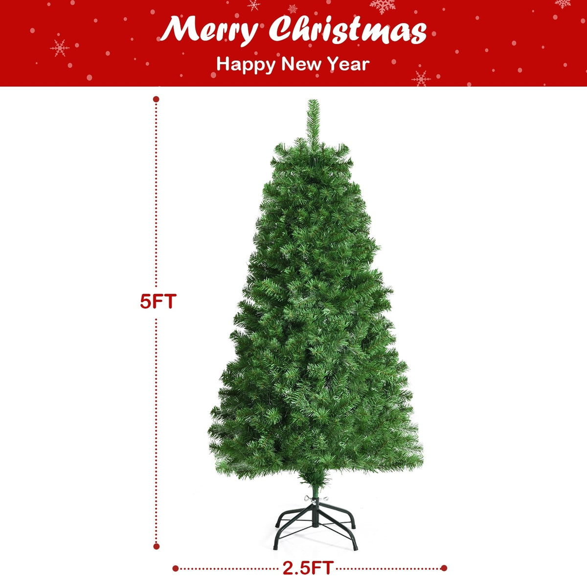 Pre-lit Multi-Colored Fiber Optic Spruce Artificial Christmas Tree-5 ft-Christmas Trees-DECOROLALA