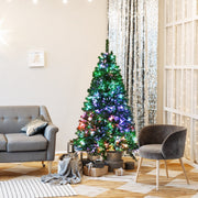 Pre-lit Multi-Colored Fiber Optic Spruce Artificial Christmas Tree-5 ft-Christmas Trees-DECOROLALA