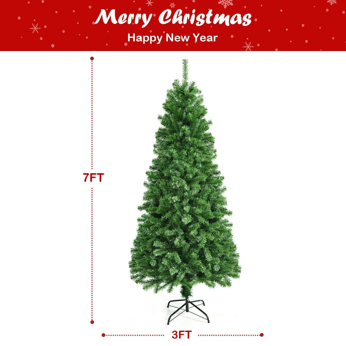 Pre-lit Multi-Colored Fiber Optic Spruce Artificial Christmas Tree-7 ft-Christmas Trees-DECOROLALA