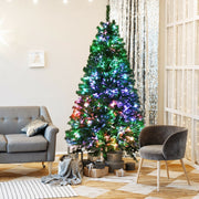 Pre-lit Multi-Colored Fiber Optic Spruce Artificial Christmas Tree-7 ft-Christmas Trees-DECOROLALA