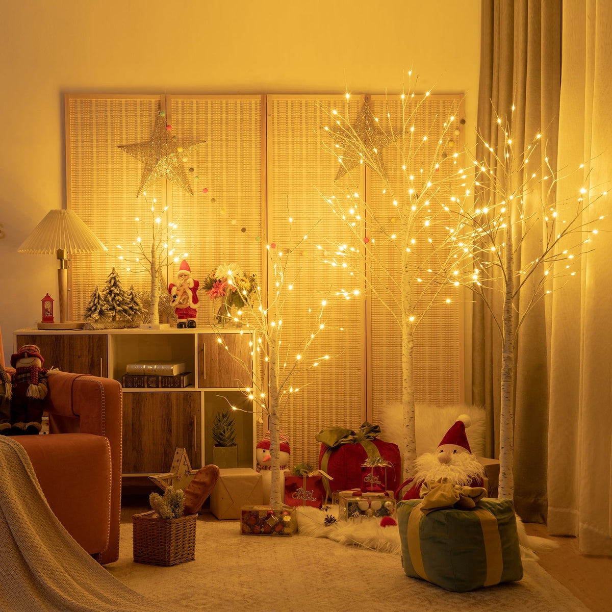 Pre-lit White Twig Birch Tree for Christmas Holiday with LED Lights-4 ft-Christmas Trees-DECOROLALA