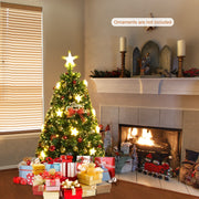Prelit Fiber Optic Christmas Tree with Warm White Lights and Meta Base-4 ft-Christmas Trees-DECOROLALA