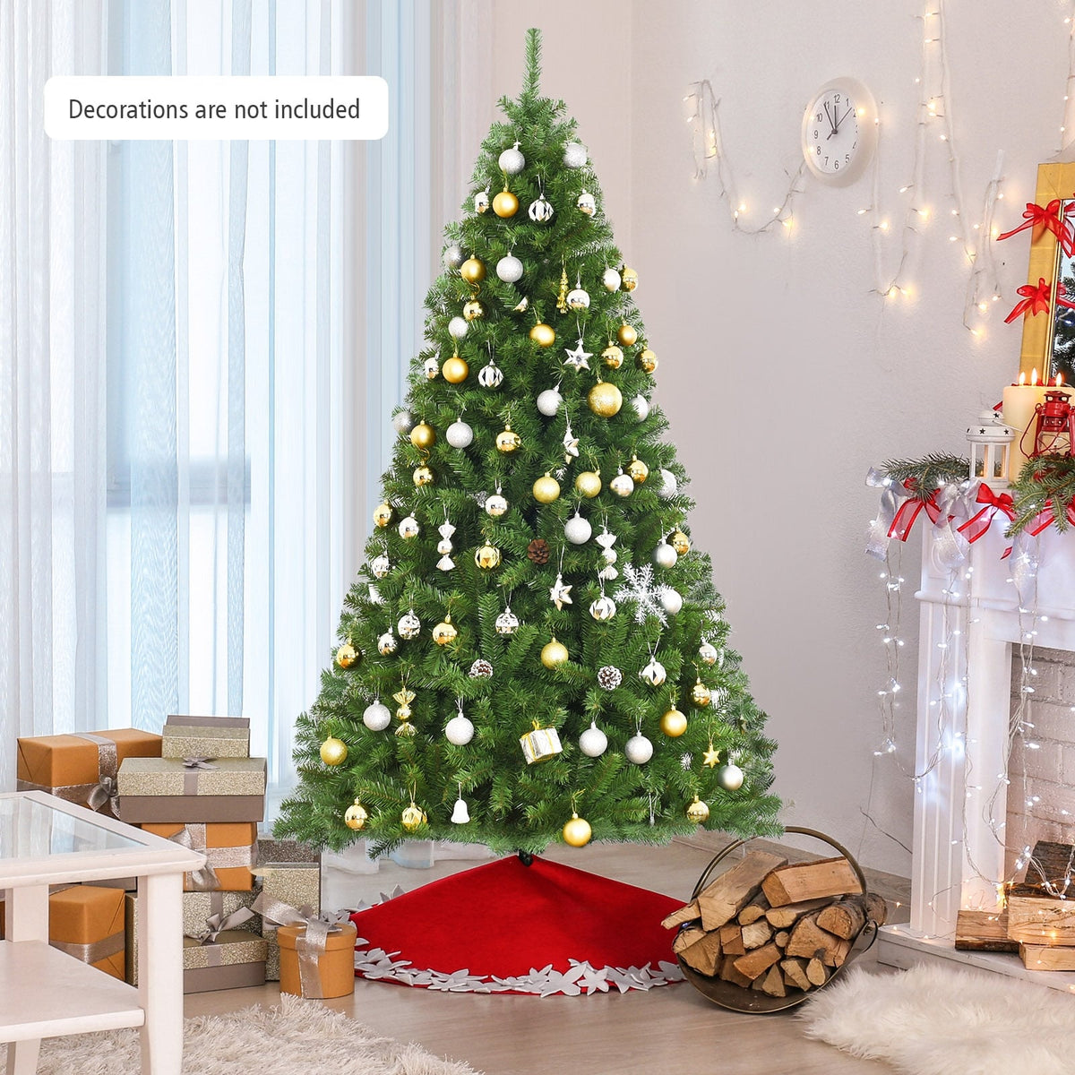 Premium Artificial Hinged PVC Christmas Tree with Metal Stand-6 ft-Christmas Trees-DECOROLALA