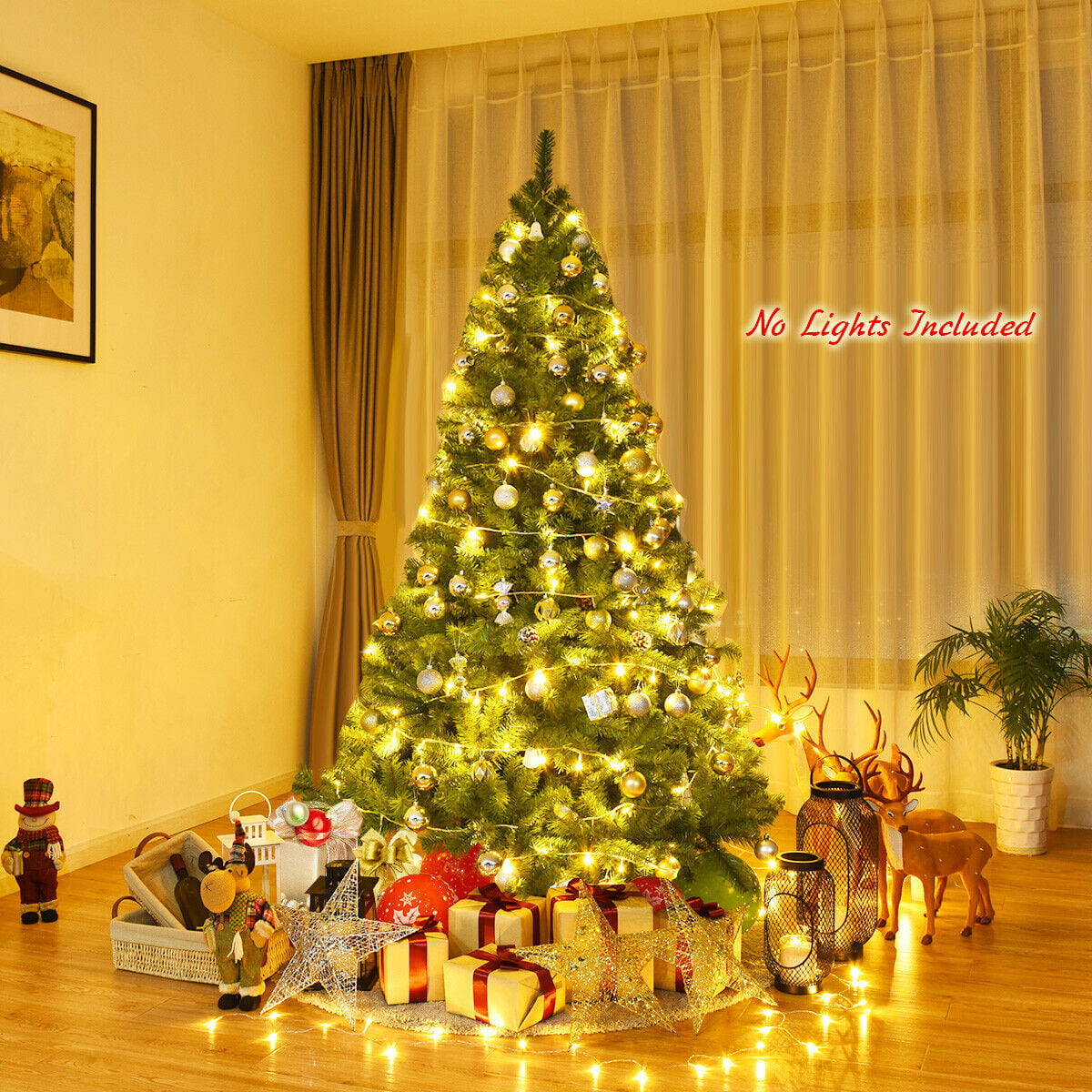 Premium Artificial Hinged PVC Christmas Tree with Metal Stand-6 ft-Christmas Trees-DECOROLALA