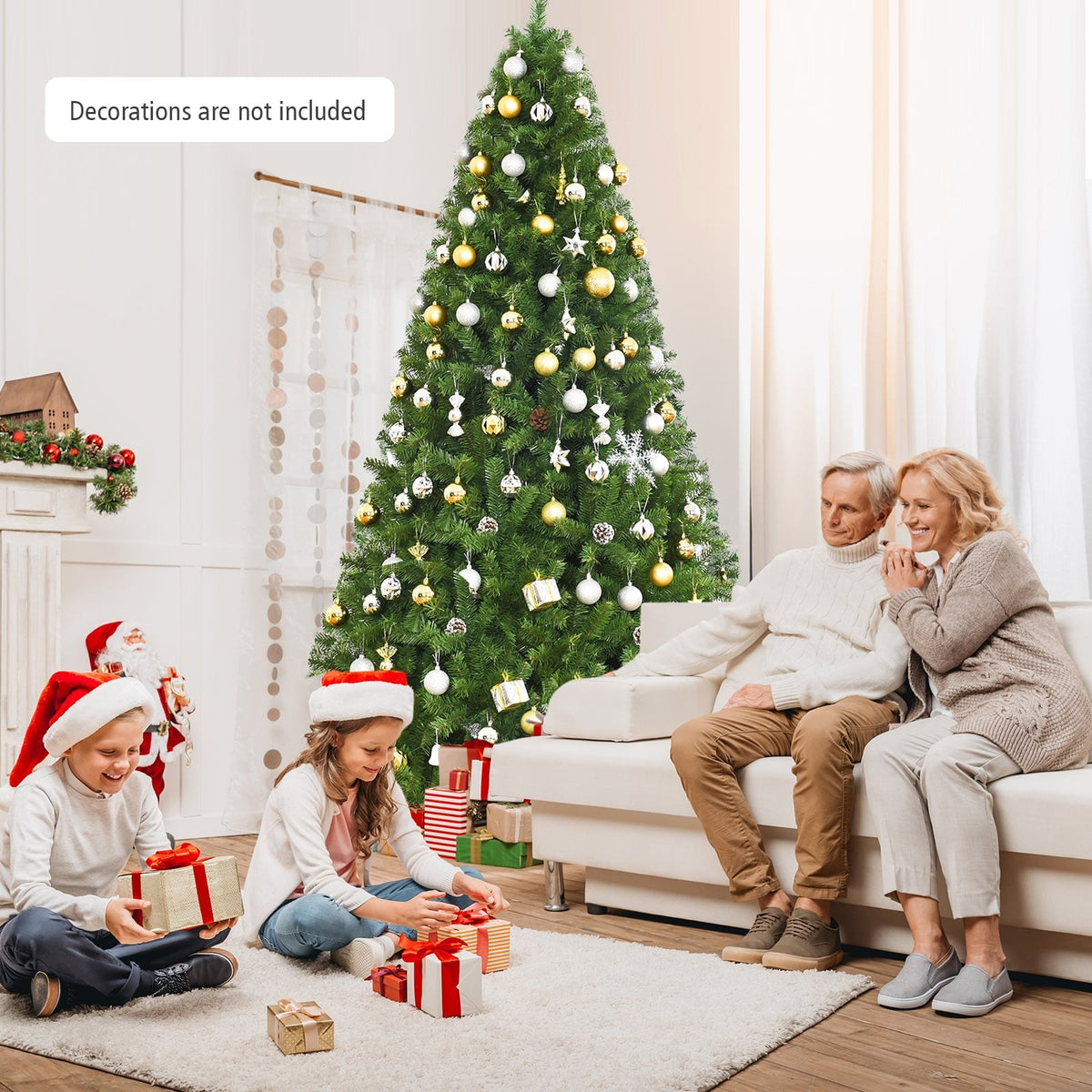 Premium Artificial Hinged PVC Christmas Tree with Metal Stand-9 ft-Christmas Trees-DECOROLALA