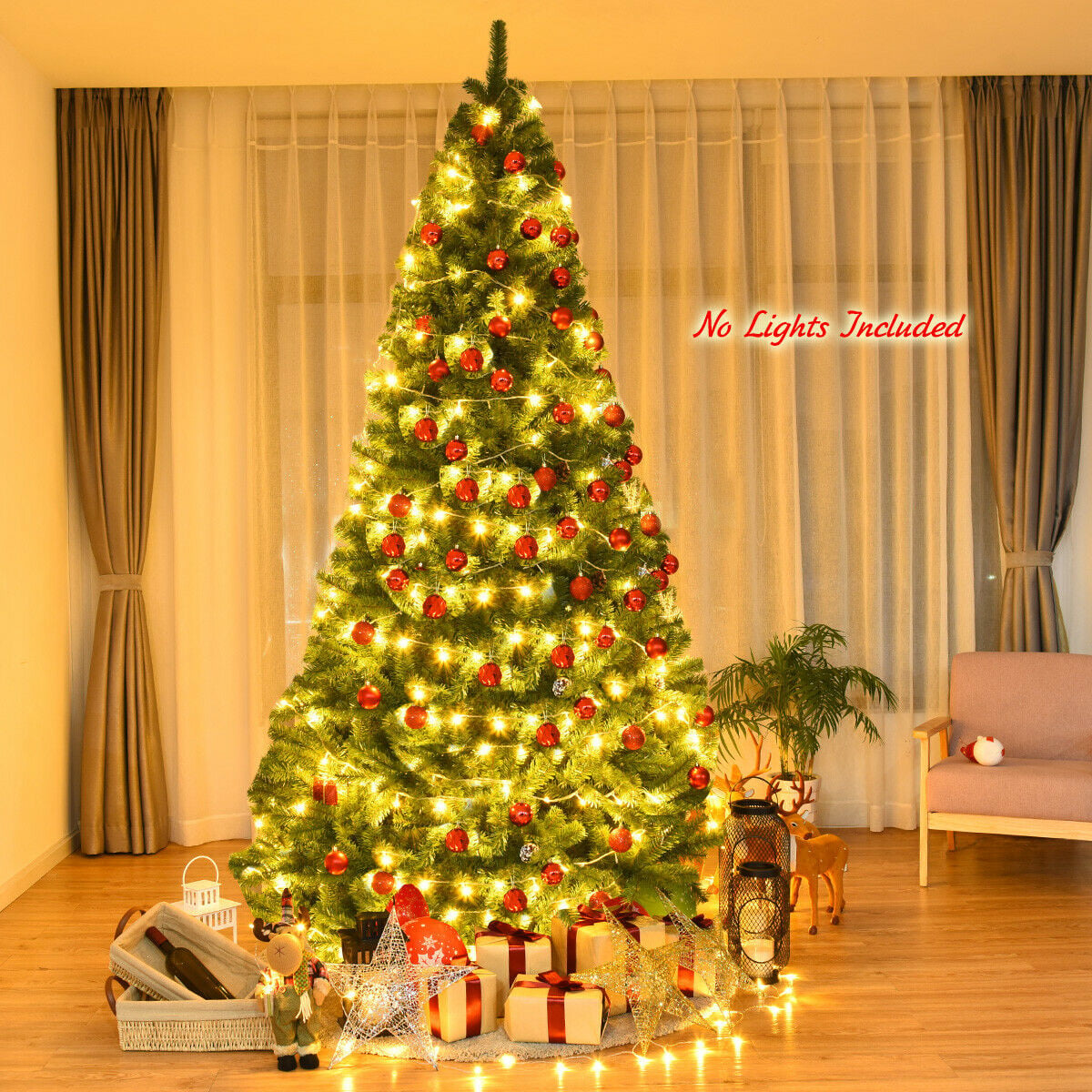 Premium Artificial Hinged PVC Christmas Tree with Metal Stand-9 ft-Christmas Trees-DECOROLALA