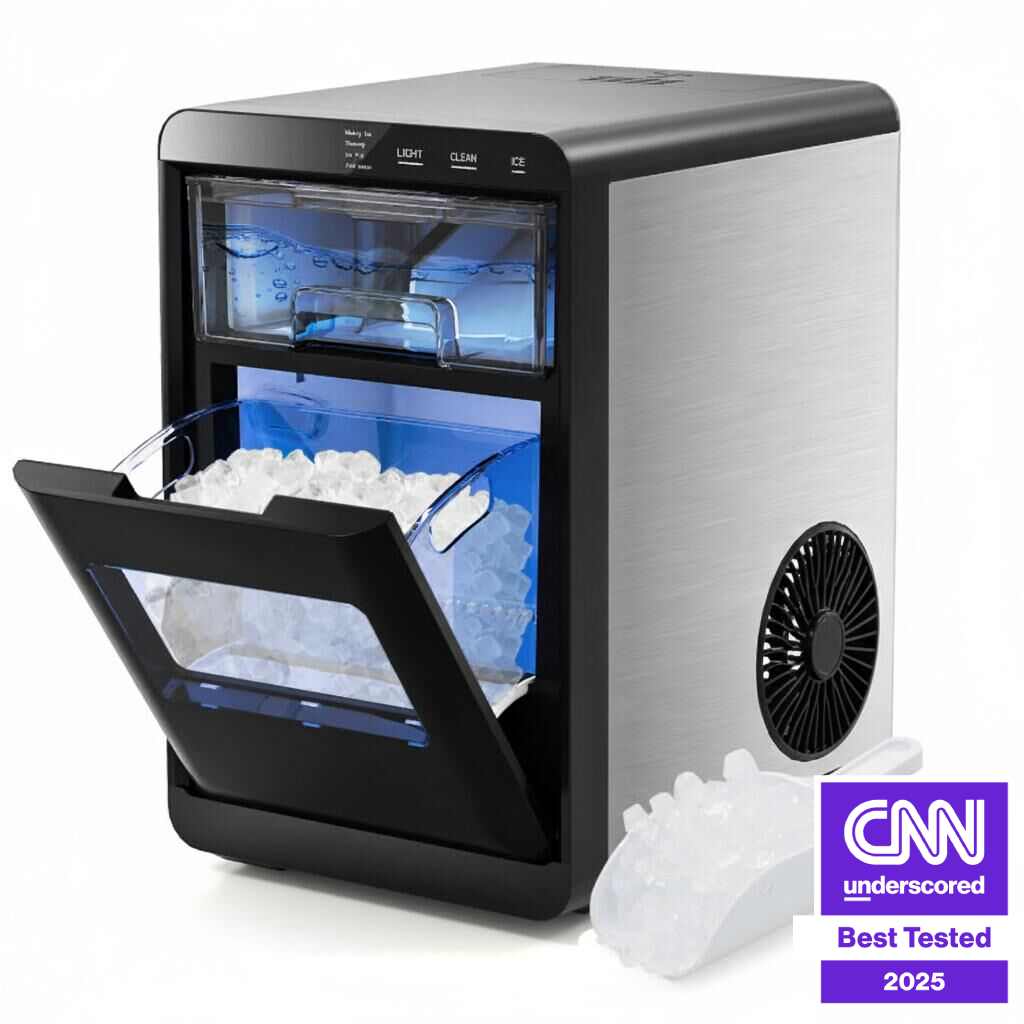 Premium Ice and Coffee Duo CNN-Acclaimed Nugget Ice Maker and 20-Bar Stainless Espresso Machine-Kitchen Appliances-DECOROLALA
