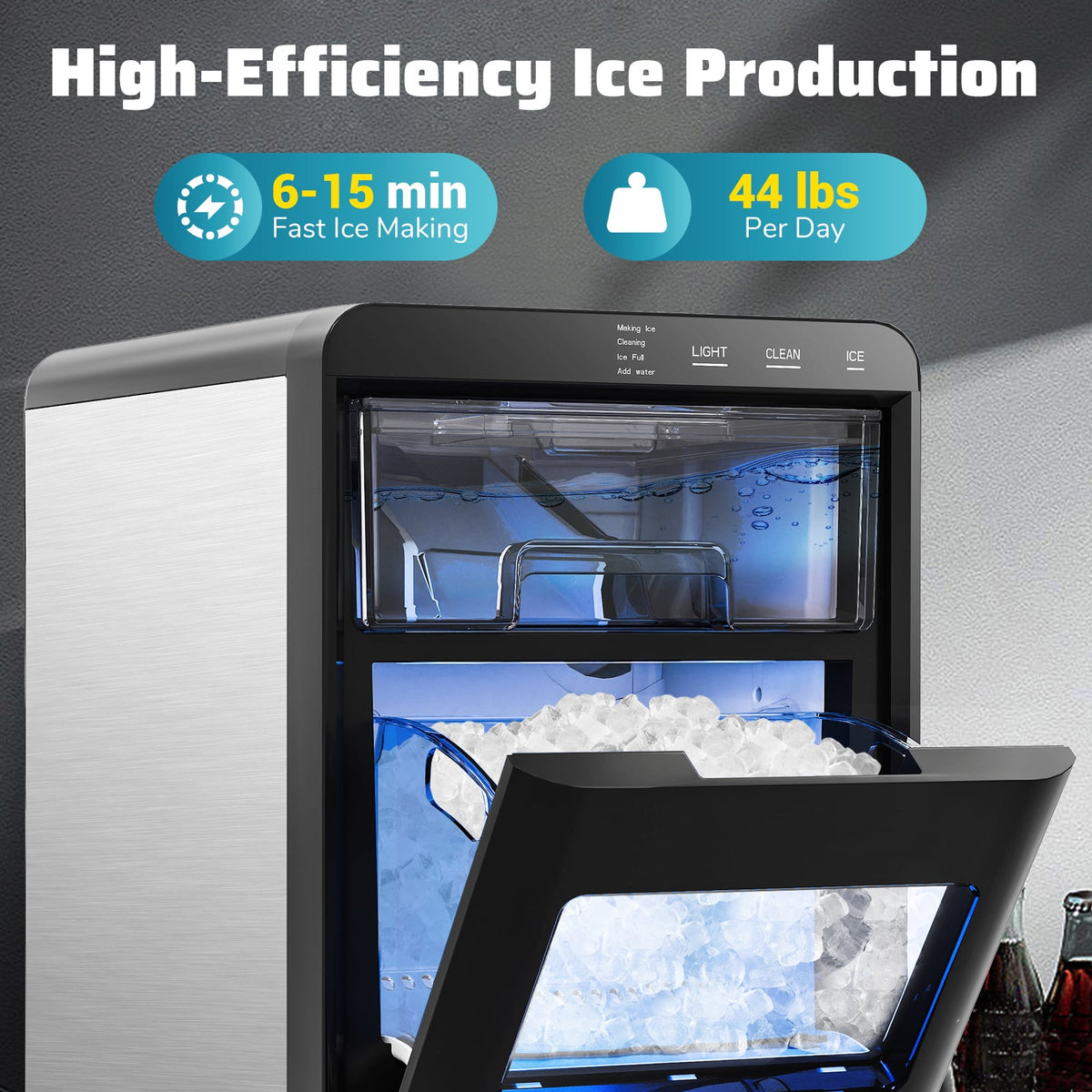 Premium Ice and Coffee Duo CNN-Acclaimed Nugget Ice Maker and 20-Bar Stainless Espresso Machine-Kitchen Appliances-DECOROLALA