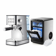 Premium Ice and Coffee Duo CNN-Acclaimed Nugget Ice Maker and 20-Bar Stainless Espresso Machine-Kitchen Appliances-DECOROLALA