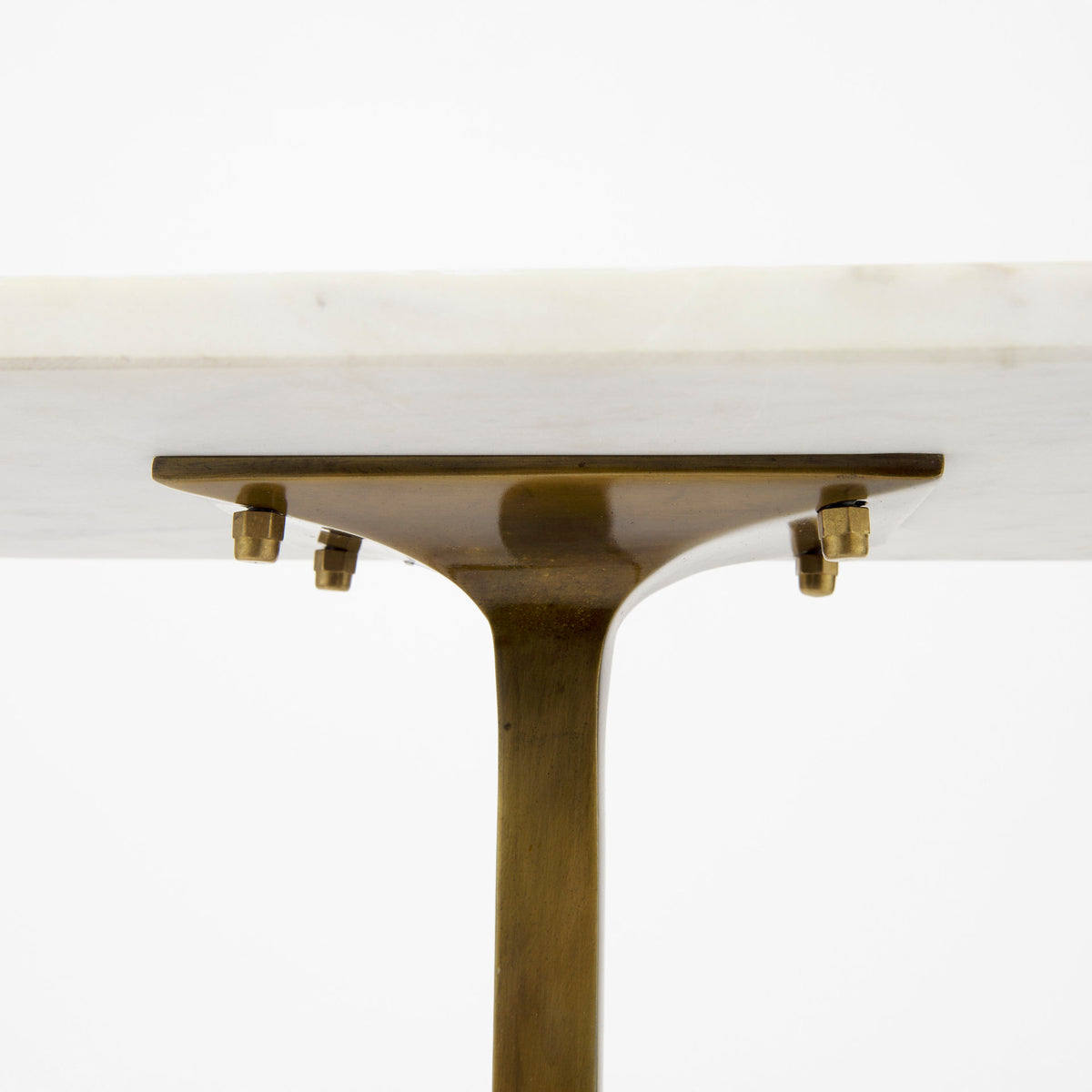 Preston 17.3L x 11.3W x 22.8H White Marble Top W/ Metal Accent Table-Accent Tables-DECOROLALA