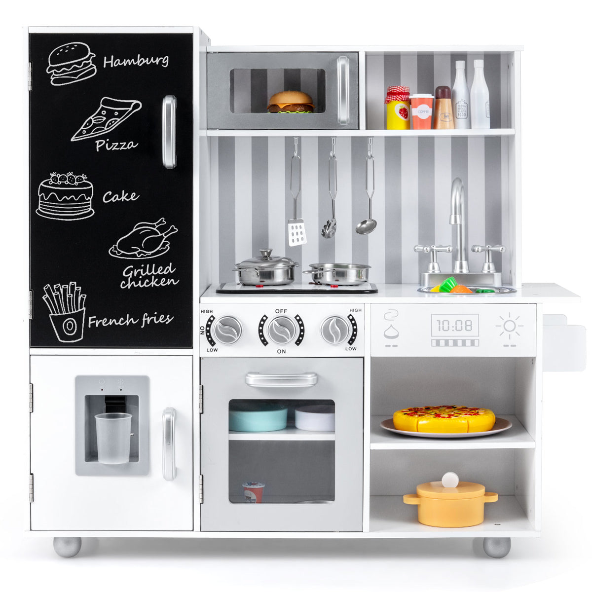 Pretend Play Kitchen for Kids with Real Sounds and Lights