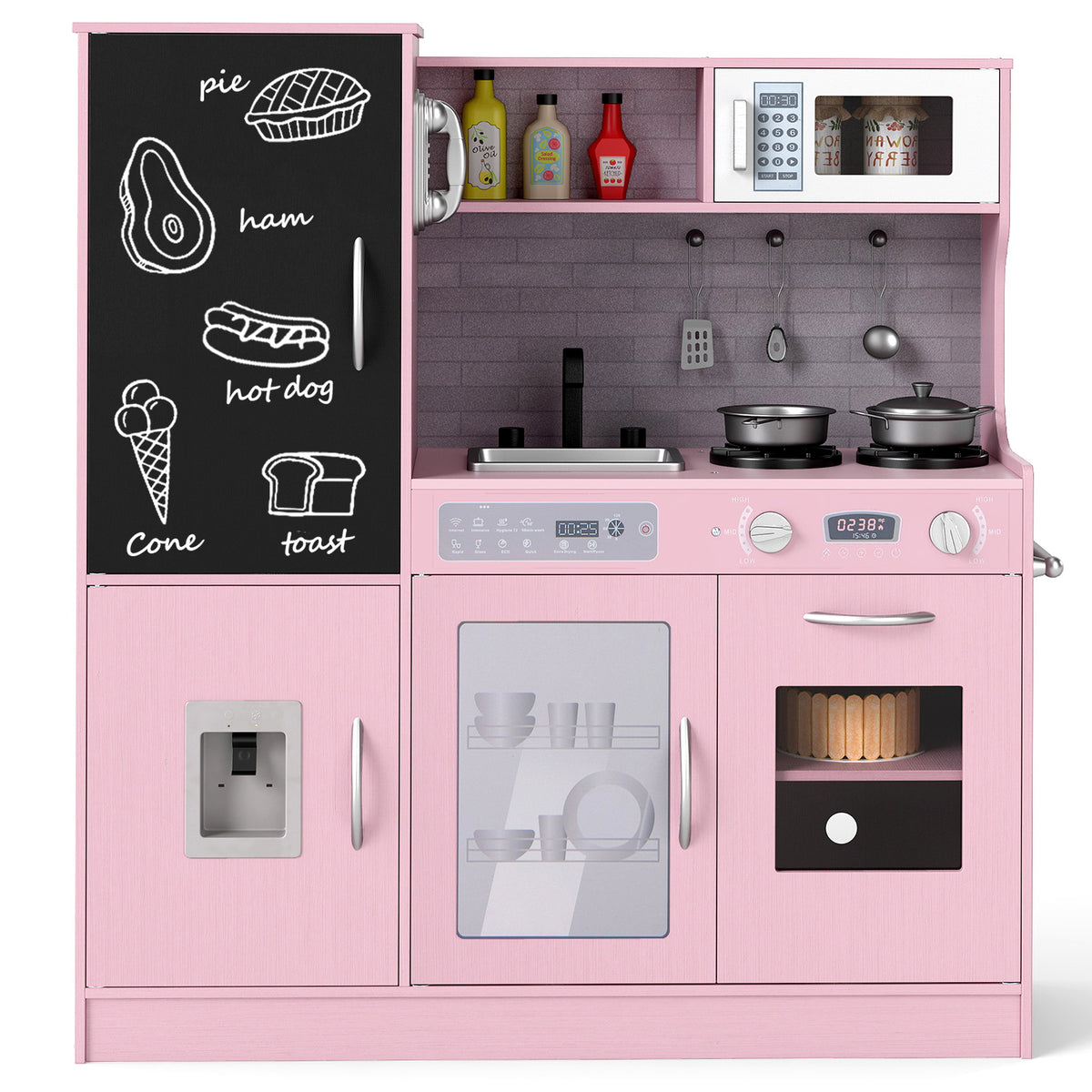 Pretend Play Kitchen with Utensils for Kids Aged 3+