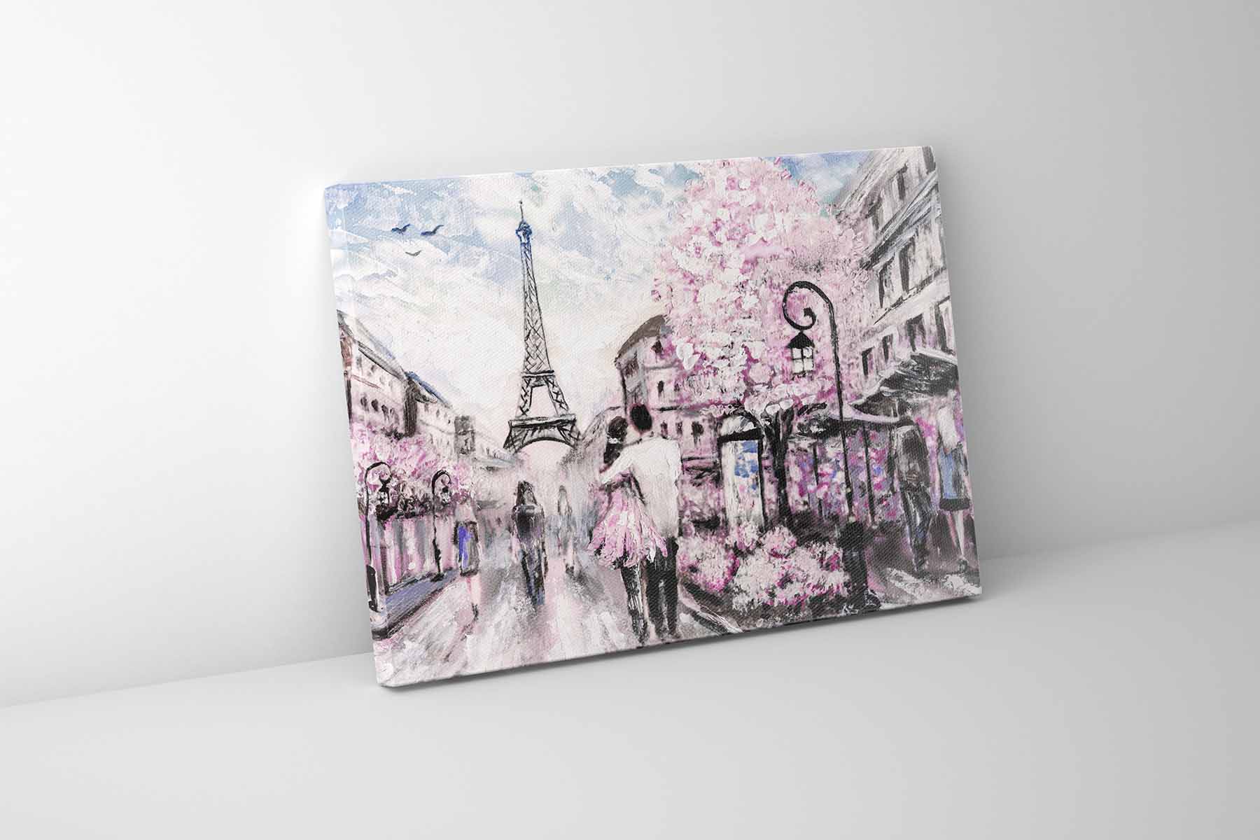 Pretty Pink Paris Canvas Wall Art 48x36-Wall Art-DECOROLALA