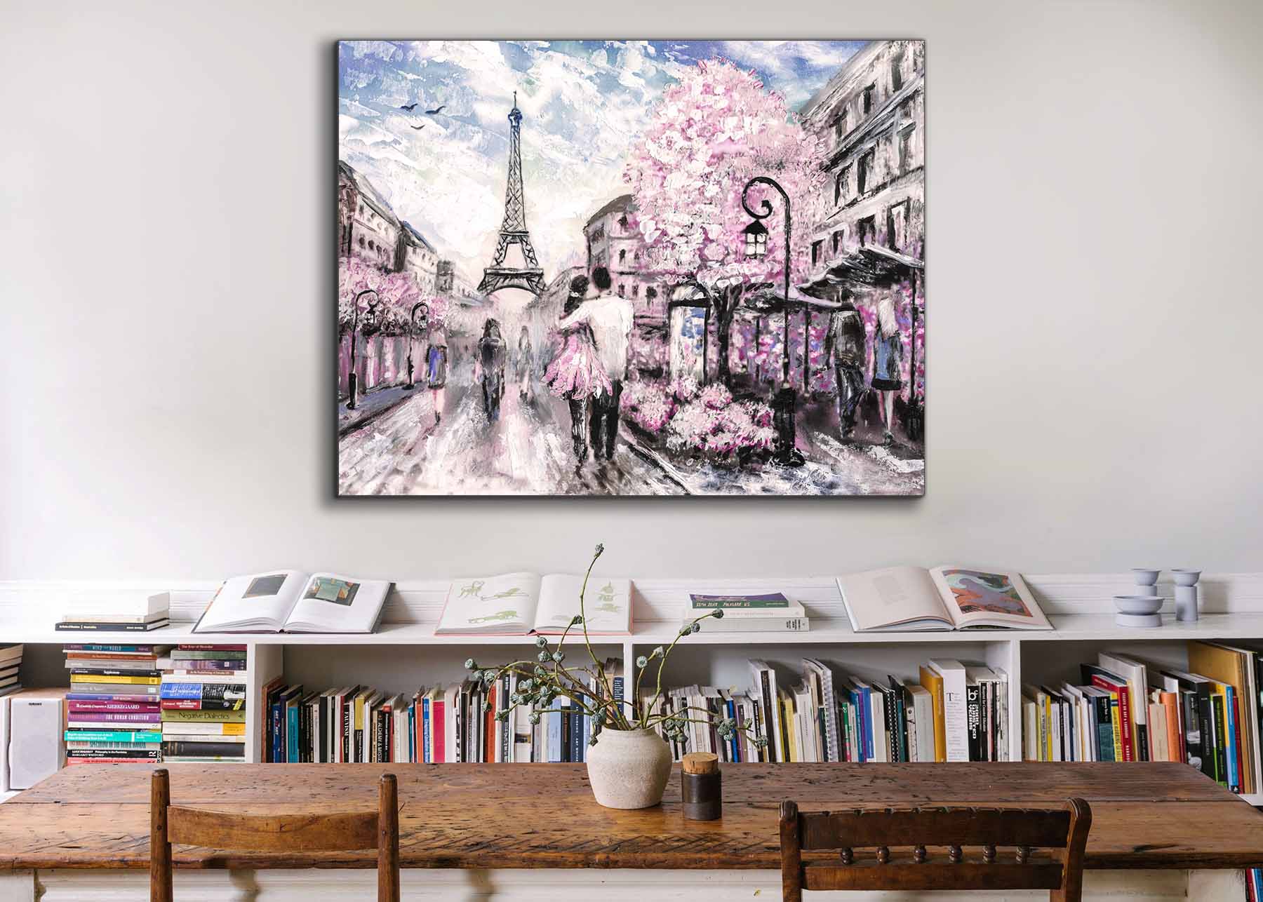 Pretty Pink Paris Canvas Wall Art 48x36-Wall Art-DECOROLALA