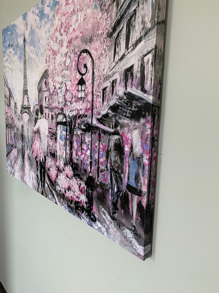 Pretty Pink Paris Canvas Wall Art 48x36-Wall Art-DECOROLALA