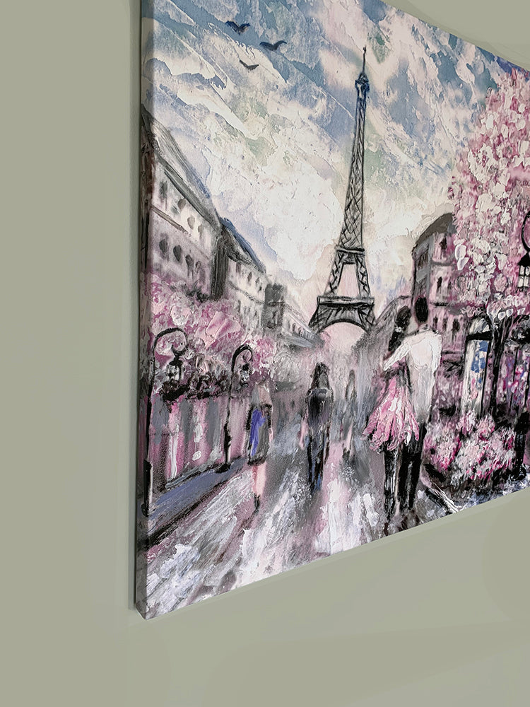 Pretty Pink Paris Canvas Wall Art 48x36-Wall Art-DECOROLALA