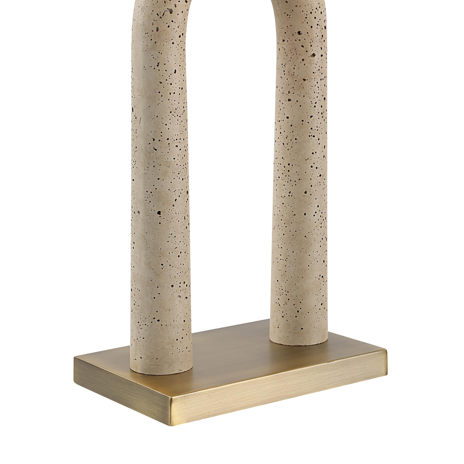 Primula 28.5" Table Lamp, Cream Travertine-Table Lamp-DECOROLALA