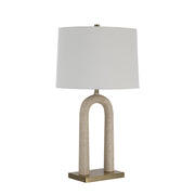 Primula 28.5" Table Lamp, Cream Travertine-Table Lamp-DECOROLALA