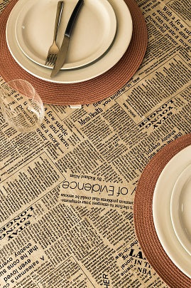 Printed Tablecloth Newspaper Style Design-Table Linens-DECOROLALA