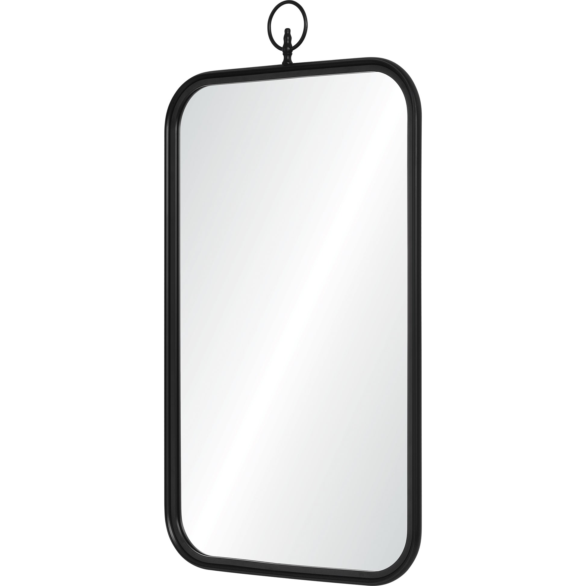 Priscilla 39.5" Tall Rectangle Wall Mirror, Black-Mirror-DECOROLALA