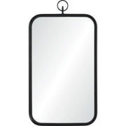Priscilla 39.5" Tall Rectangle Wall Mirror, Black-Mirror-DECOROLALA