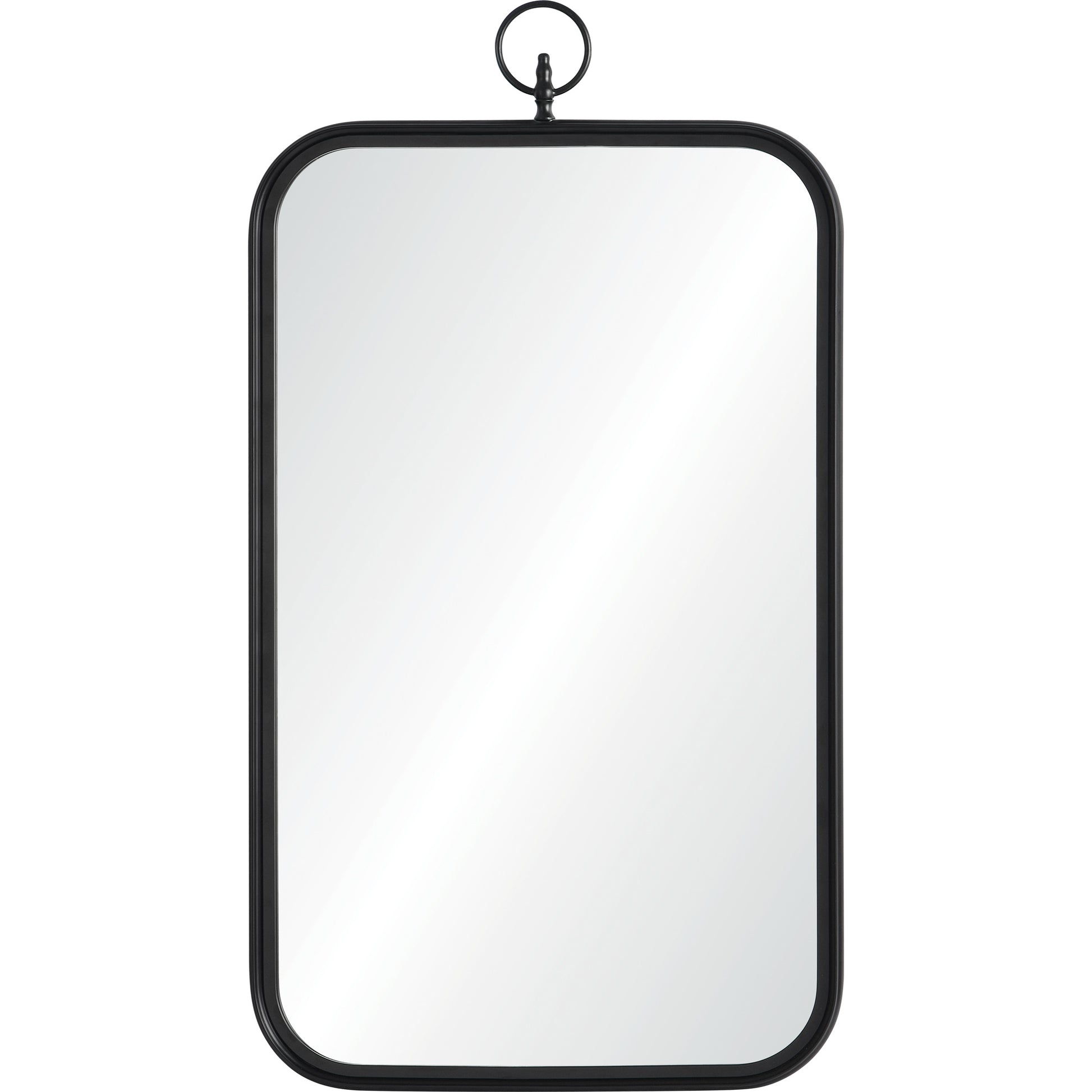 Priscilla 39.5" Tall Rectangle Wall Mirror, Black-Mirror-DECOROLALA