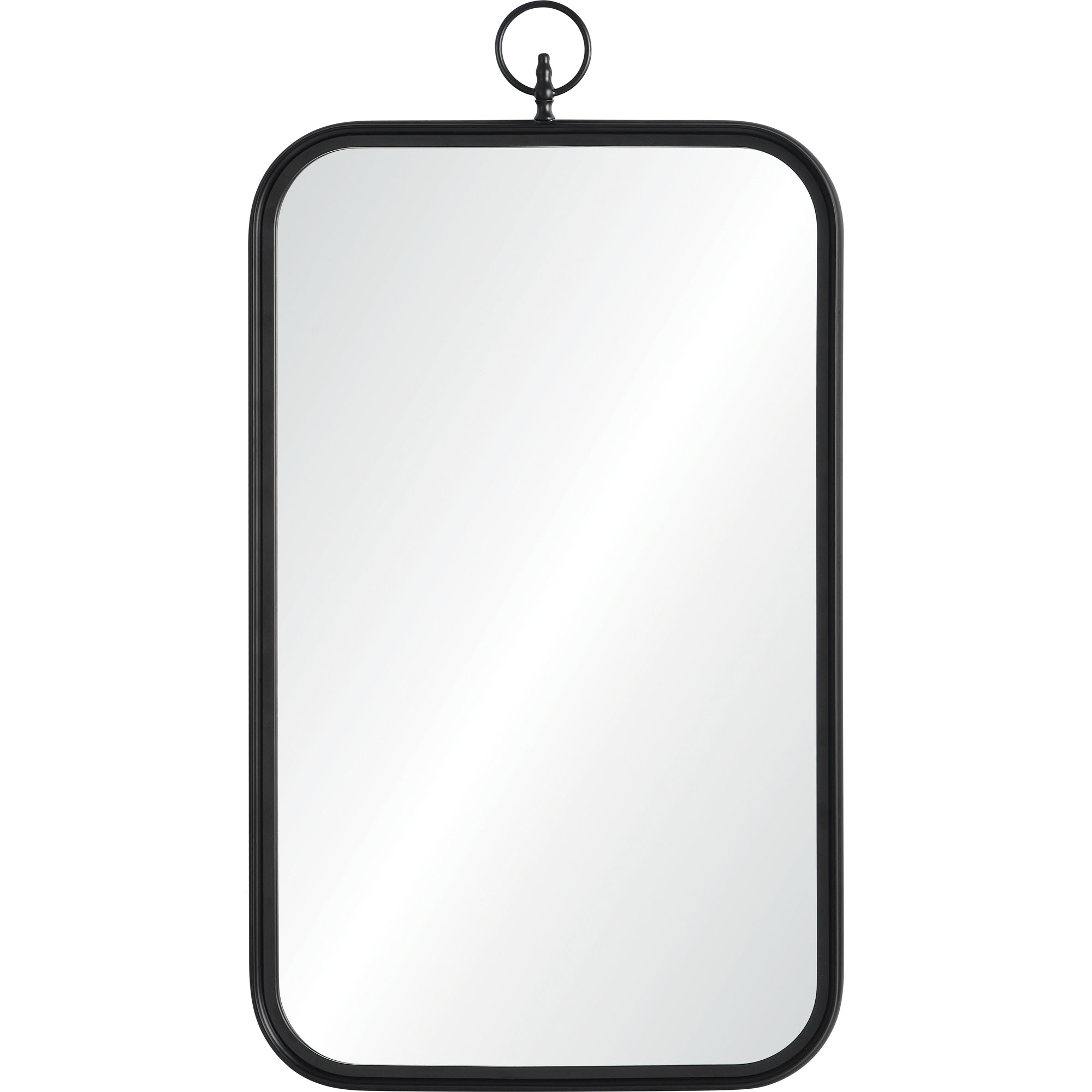 Priscilla 39.5" Tall Rectangle Wall Mirror, Black-Mirror-DECOROLALA