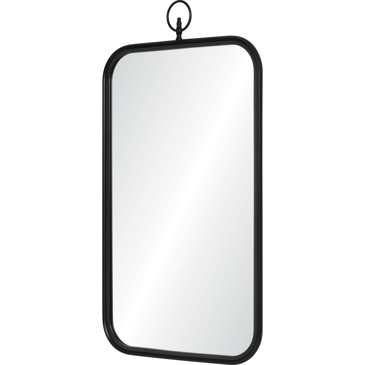 Priscilla 39.5" Tall Rectangle Wall Mirror, Black-Mirrors-DECOROLALA