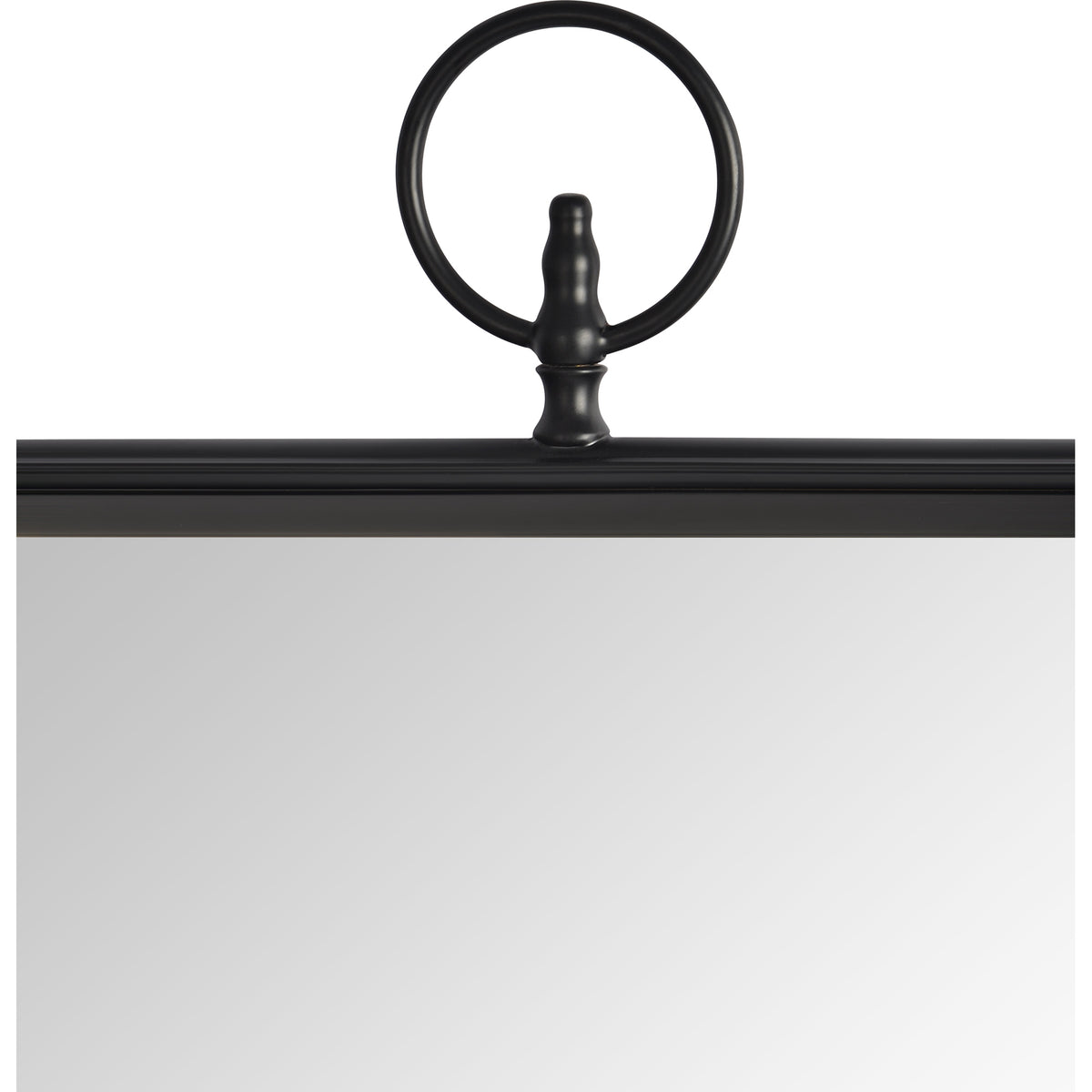 Priscilla 39.5" Tall Rectangle Wall Mirror, Black-Mirrors-DECOROLALA