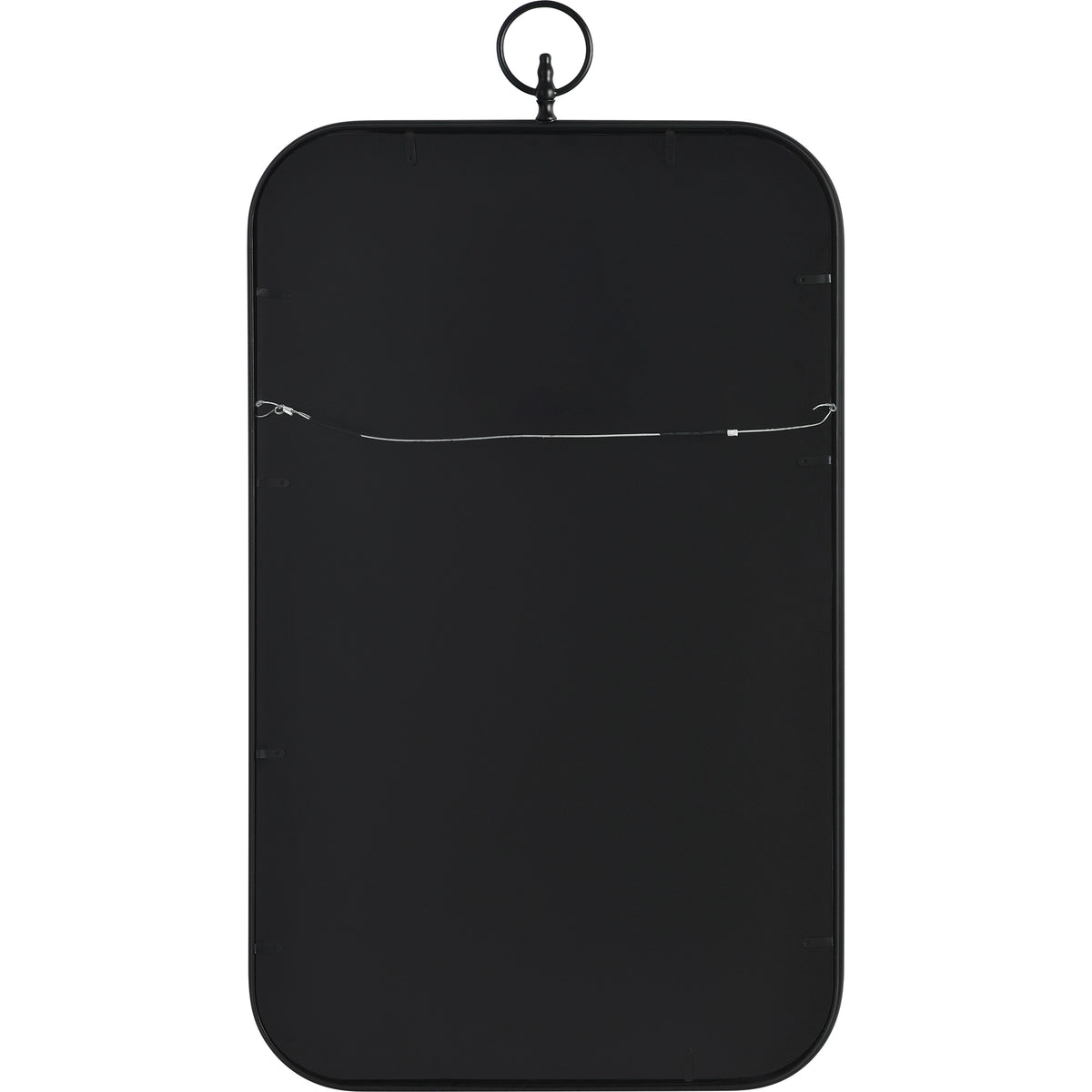 Priscilla 39.5" Tall Rectangle Wall Mirror, Black-Mirrors-DECOROLALA