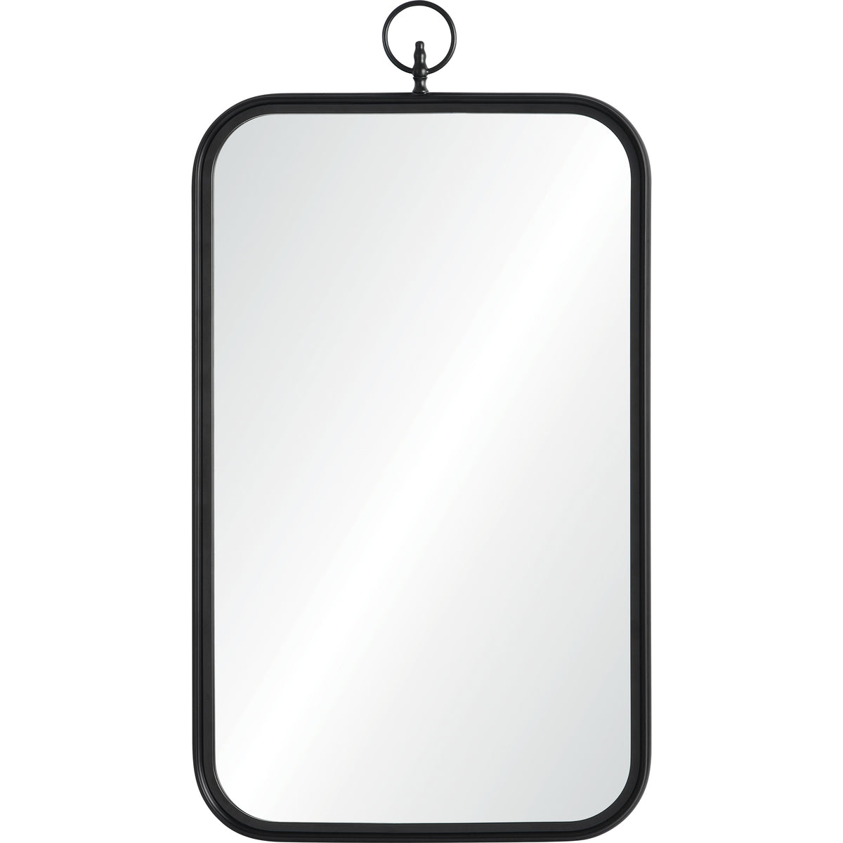 Priscilla 39.5" Tall Rectangle Wall Mirror, Black-Mirrors-DECOROLALA
