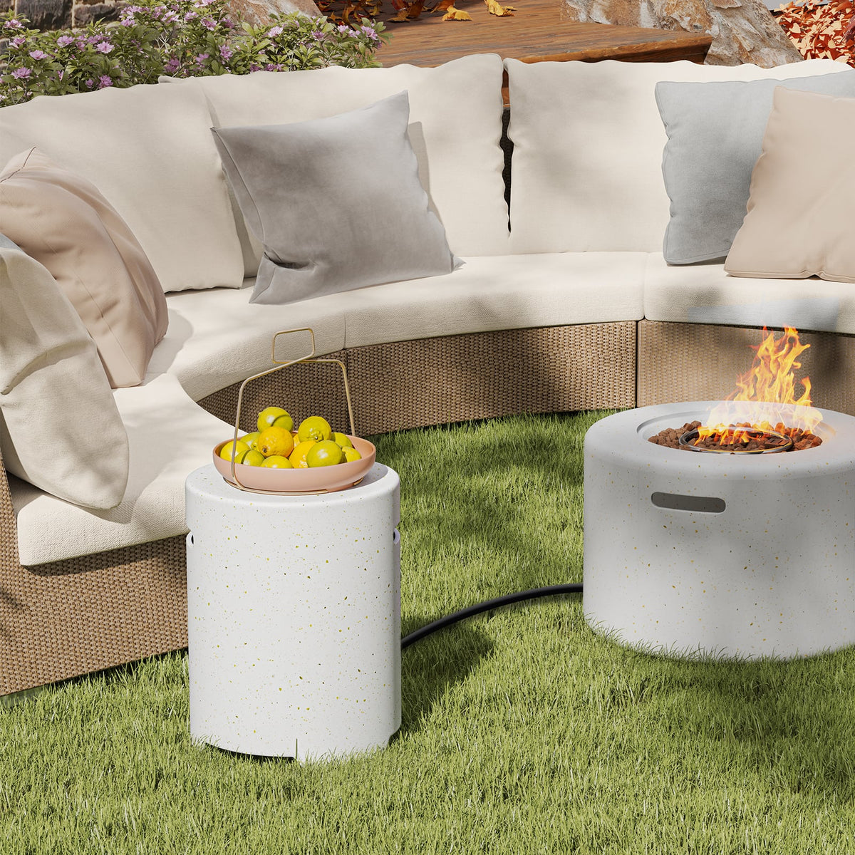 Propane Tank Cover Table with Side Handles and Protective Cover-Fire Pit Tables-DECOROLALA