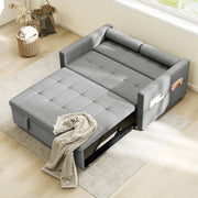 Pull Out Sofa Bed with USB Ports Grey 54"-DECOROLALA