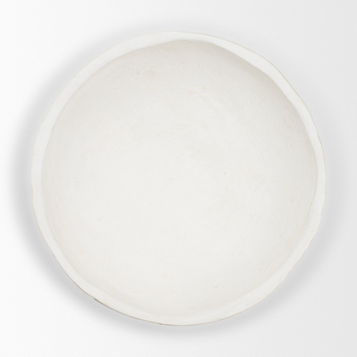 Punto Large White Paper Mache Dotted Centerpiece Bowl-Bowls-DECOROLALA