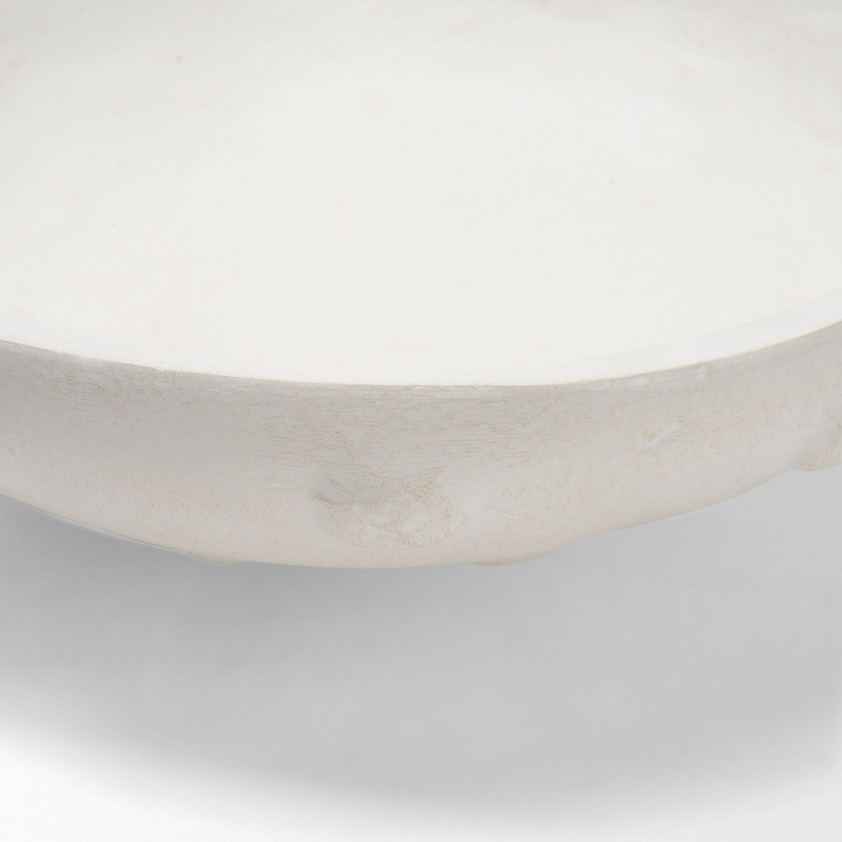 Punto Large White Paper Mache Dotted Centerpiece Bowl-Bowls-DECOROLALA