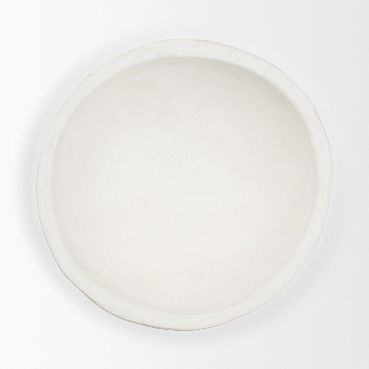 Punto Small White Paper Mache Dotted Centerpiece Bowl-Bowls-DECOROLALA